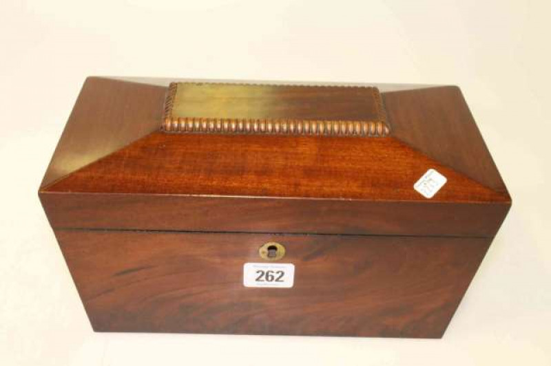 19th Century mahogany tea caddy