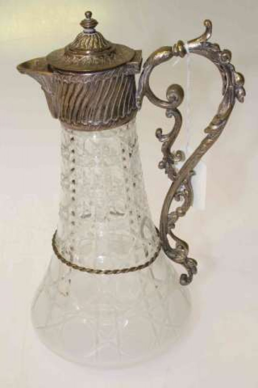Silver-plate mounted claret jug