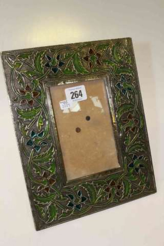 Enamel decorated picture frame