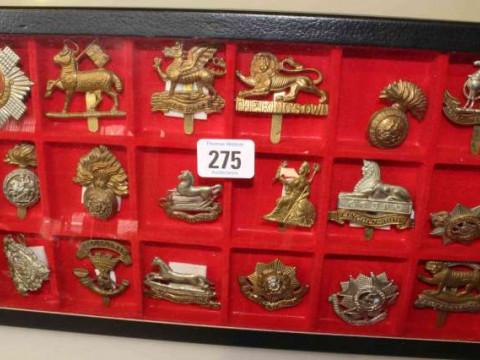 Case of military cap badges (18)