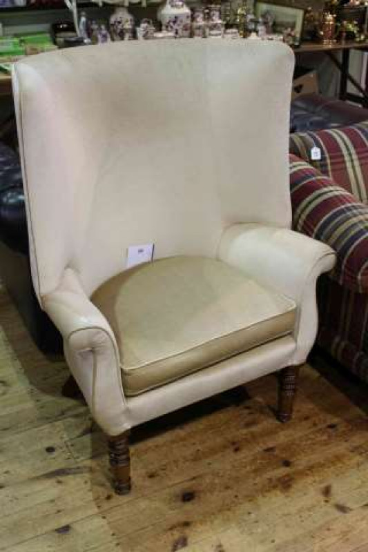 Hoop back armchair on turned legs in Georgian porters style