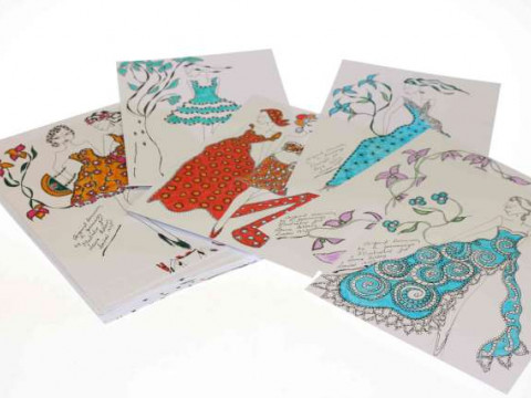 Thirty original drawings by R. Jennings for Laura Ashley (1970's)