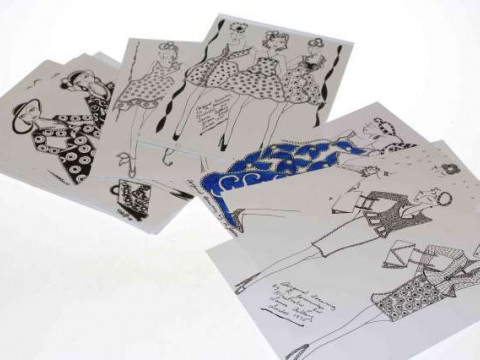Thirty original drawings by R. Jennings for Laura Ashley (1970's)