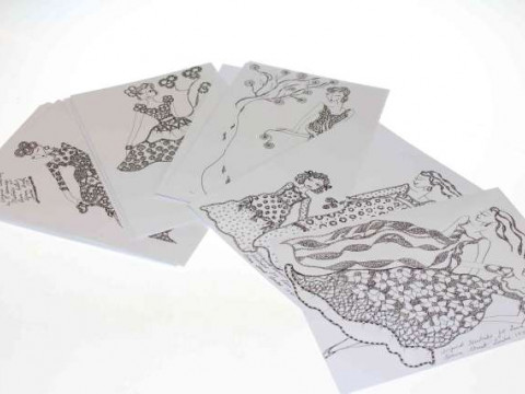 Thirty original drawings by R. Jennings for Laura Ashley (1970's)