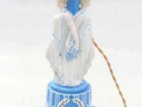 Continental 19th Century porcelain figural lamp