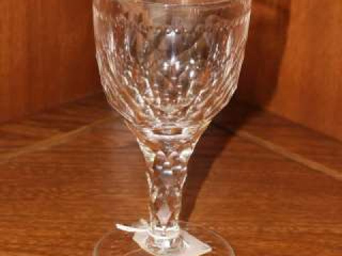 Antique faceted glass goblet