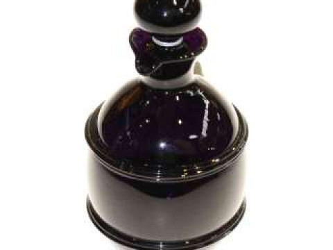 Dark amethyst glass decanter and stopper