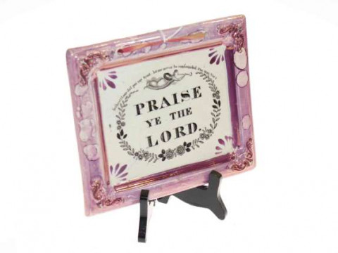 Sunderland lustre plaque 'Praise Ye the Lord'