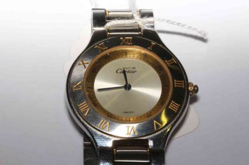 Must de Cartier stainless steel wrist watch