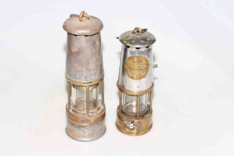 Wolf miners lamp, No.7, R.M.B.S; and an Eccles lamp, type 6RS, no. 2227 (2)