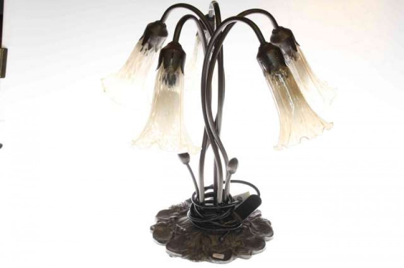 Five branch Tiffany style table lamp