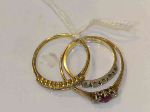 Three gold rings