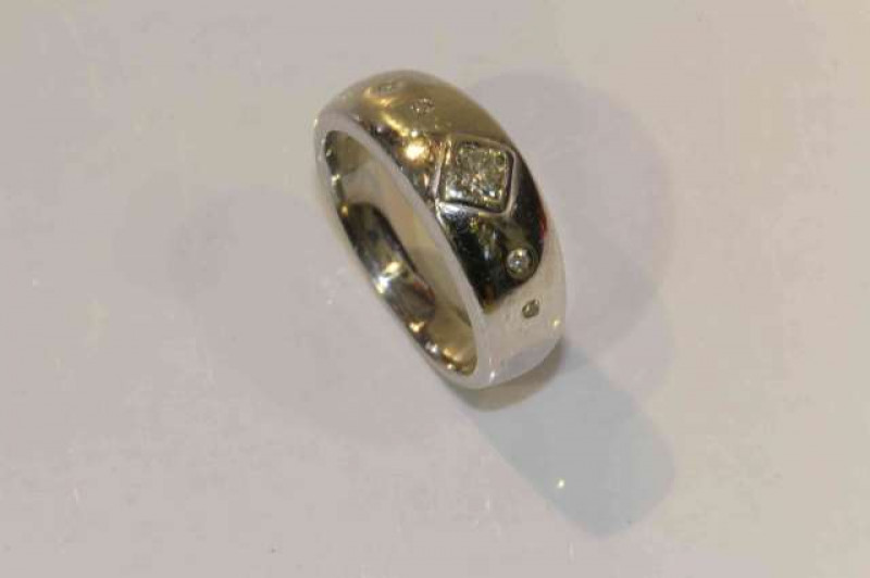 Platinum and diamond ring