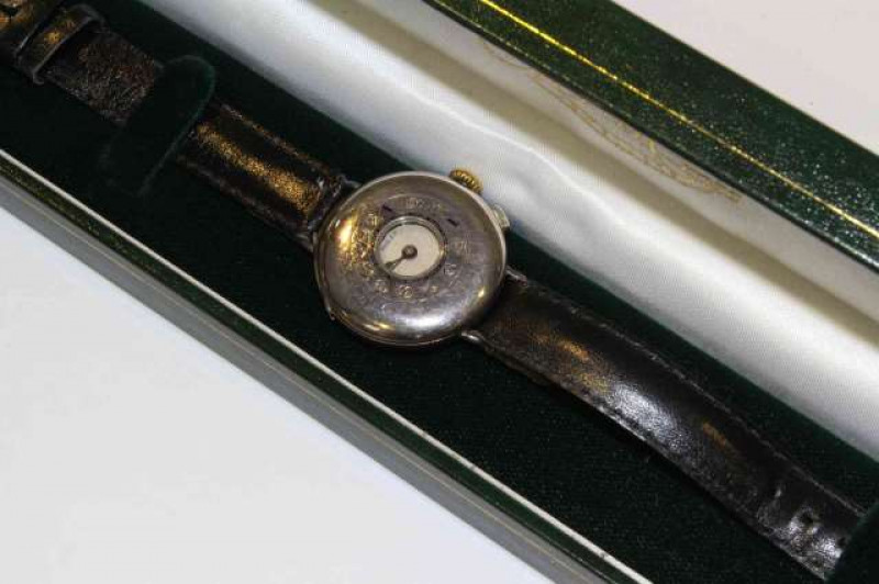 Vintage Rolex silver cased watch, case stamped W & D