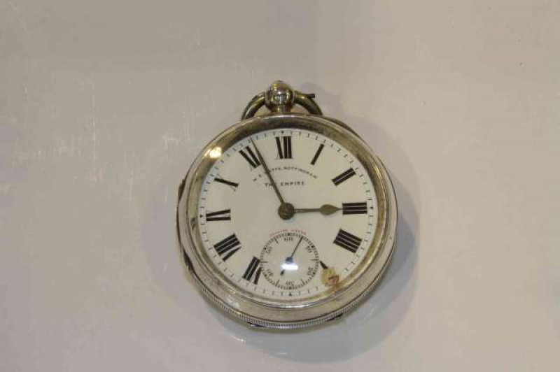 Large silver pocket watch, The Empire, W.E. Watts, Nottingham