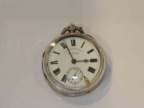 Large silver pocket watch, The Empire, W.E. Watts, Nottingham