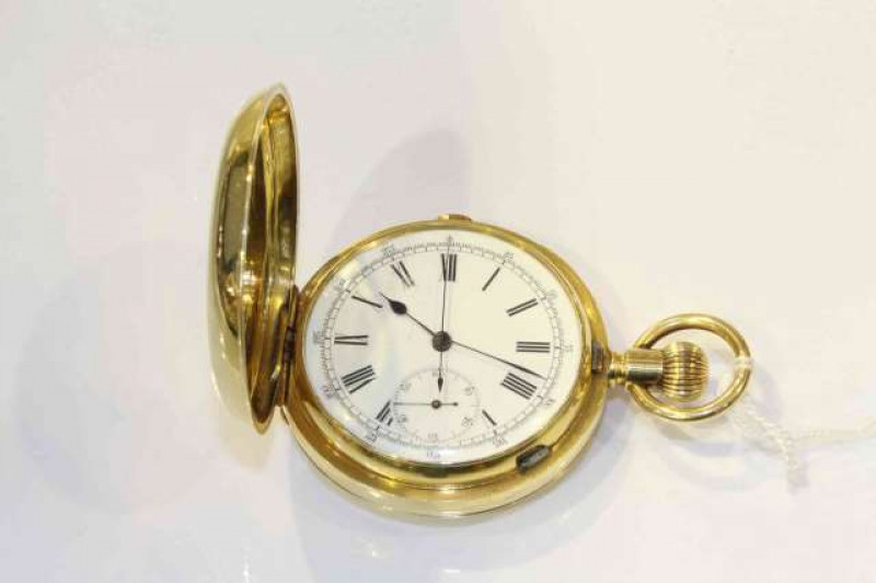 18 carat gold repeater hunting watch, gross 121.7 grams