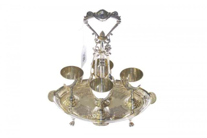 Victorian silver-plated egg cruet
