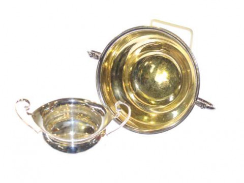 Two silver two-handled bowls, gross 7.7oz