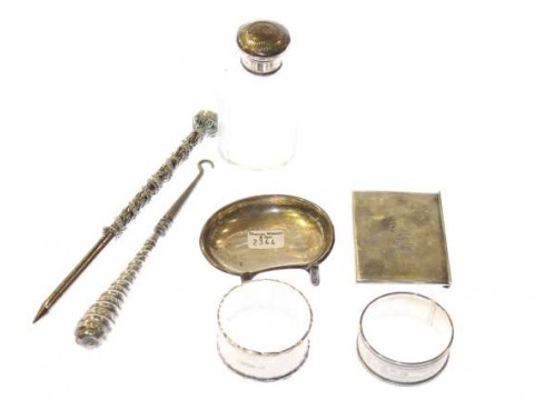 Chester silver novelty card case in the form of an envelope, two silver...