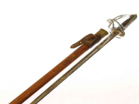 Sword, inscribed Major C.A. Ralph-Smith M.C. BAR, with scabbard