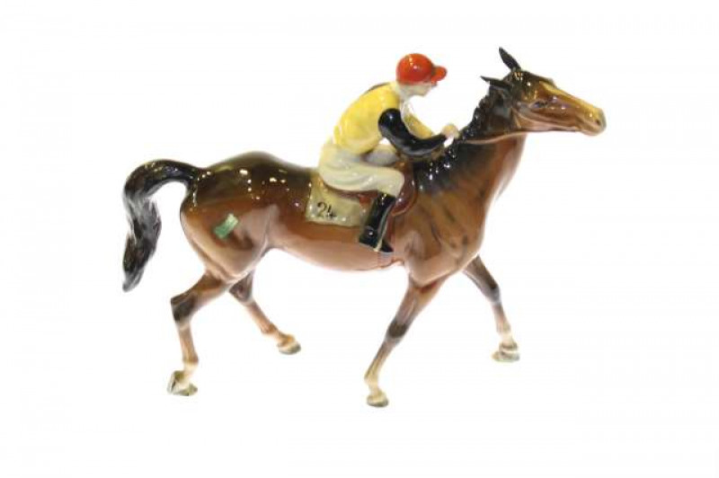 Beswick jockey on brown horse