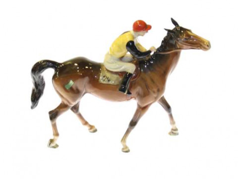 Beswick jockey on brown horse