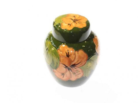 Moorcroft 'Hibiscus' ginger jar and cover
