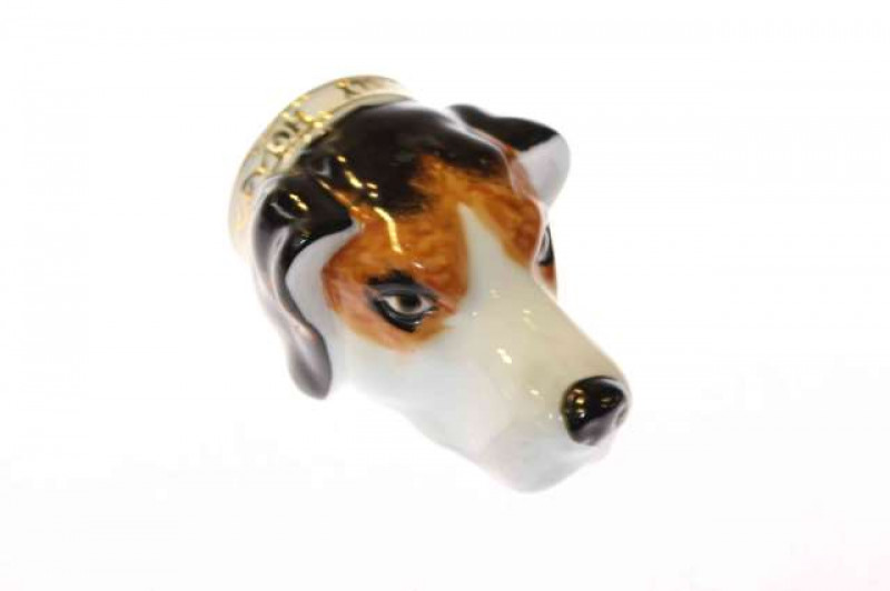 Hounds head stirrup cup