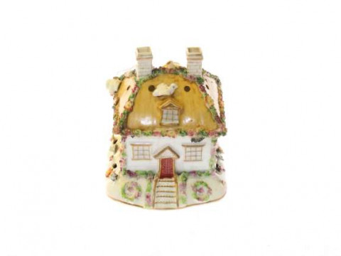 Staffordshire cottage pastille burner, 19th Century