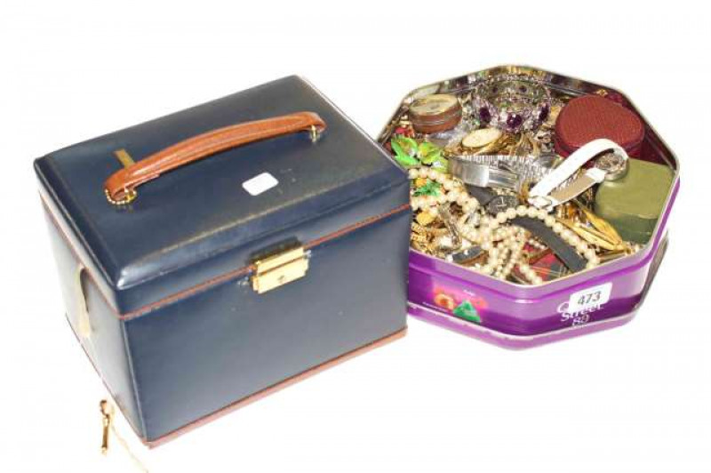 Two boxes of costume jewellery