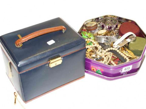 Two boxes of costume jewellery