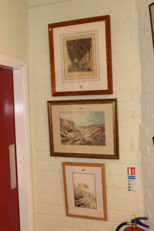 Collection of seven various framed watercolours, oils and prints