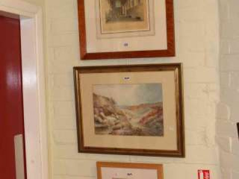 Collection of seven various framed watercolours, oils and prints