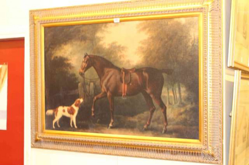 Collection of military prints and large gilt framed picture