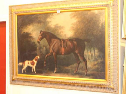 Collection of military prints and large gilt framed picture
