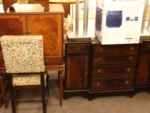 Mahogany two door cocktail cabinet, mahogany breakfront side cabinet,...