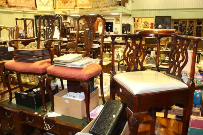 Mahogany Chippendale style corner chair and two mahogany cabriole leg parlour chairs