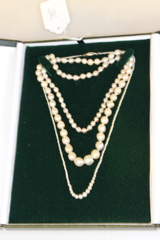 Two cultured pearl necklaces
