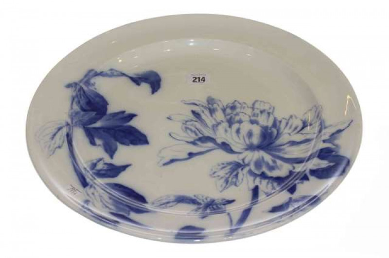 George Jones large blue and white charger