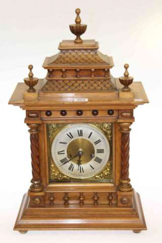 Brass faced German mantel clock