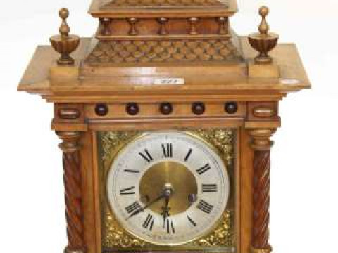 Brass faced German mantel clock