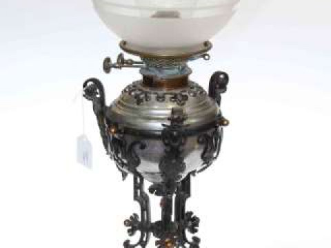 Continental mixed metal oil lamp