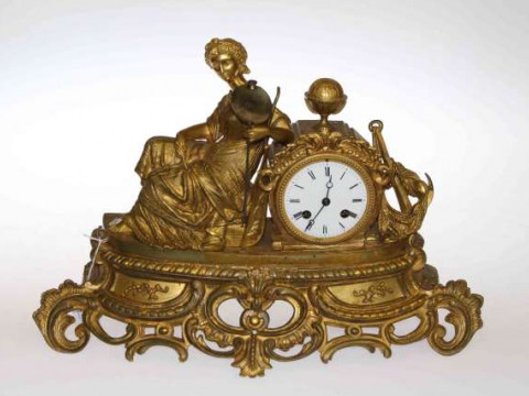 Victorian ornate gilt mantel clock