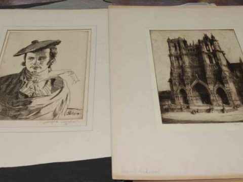 Folio of etchings and prints