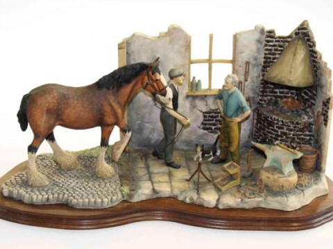 Border Fine Arts, Taking the Shire Horse to Blacksmith, by Elizabeth MacAllister
