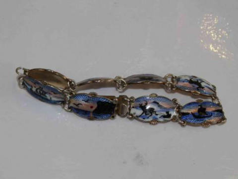 Scandinavian silver and enamel bracelet