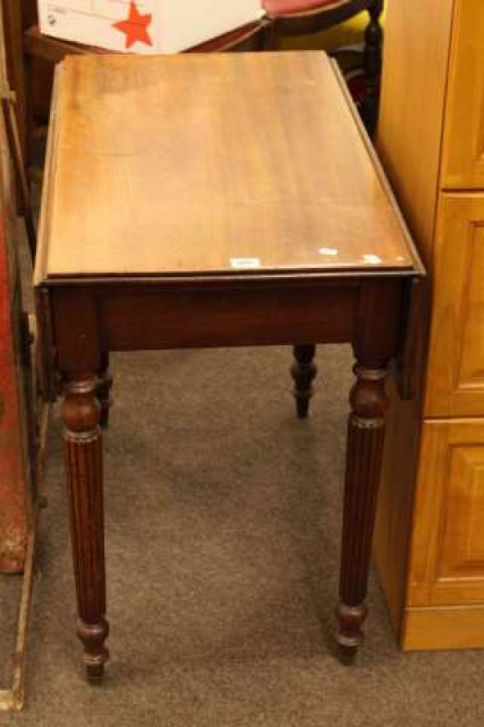 19th Century mahogany Pembroke table on turned fluted legs