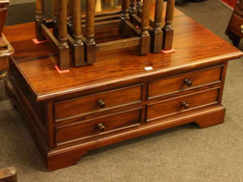 Eight drawer mahogany low centre table