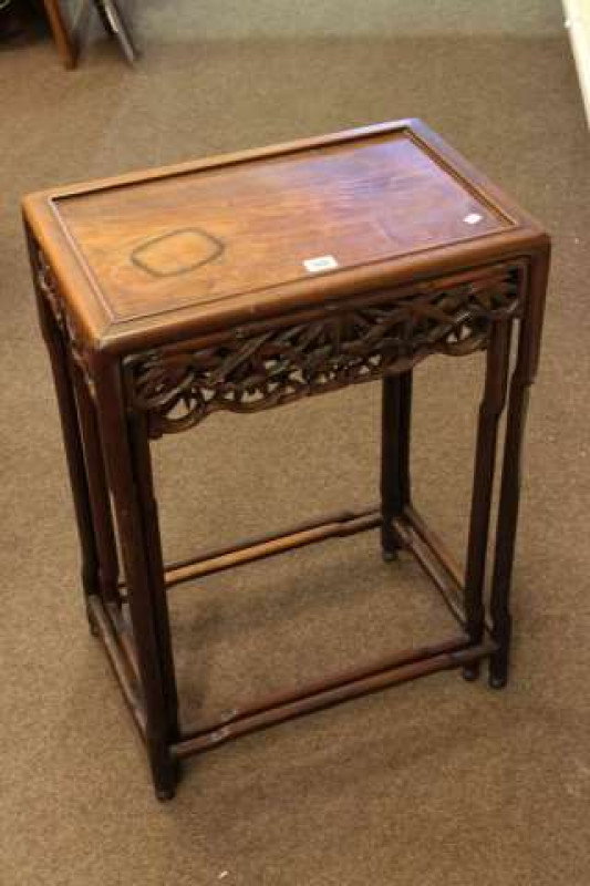 Nest of two Oriental hardwood tables